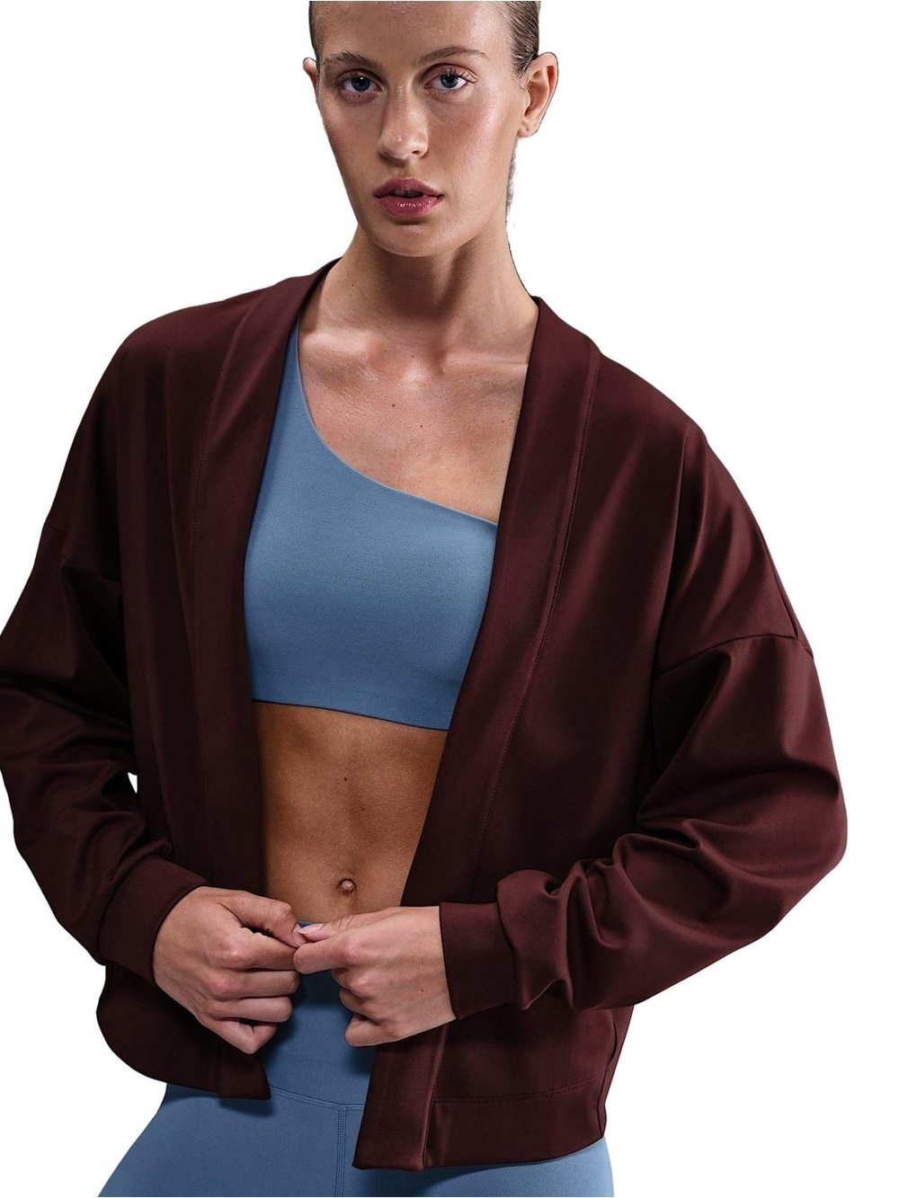 NWT Nike Women's Zenvy Dri-FIT Oversized Cardigan - Burgundy